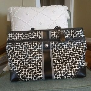 Black & white coach diaper bag EUC